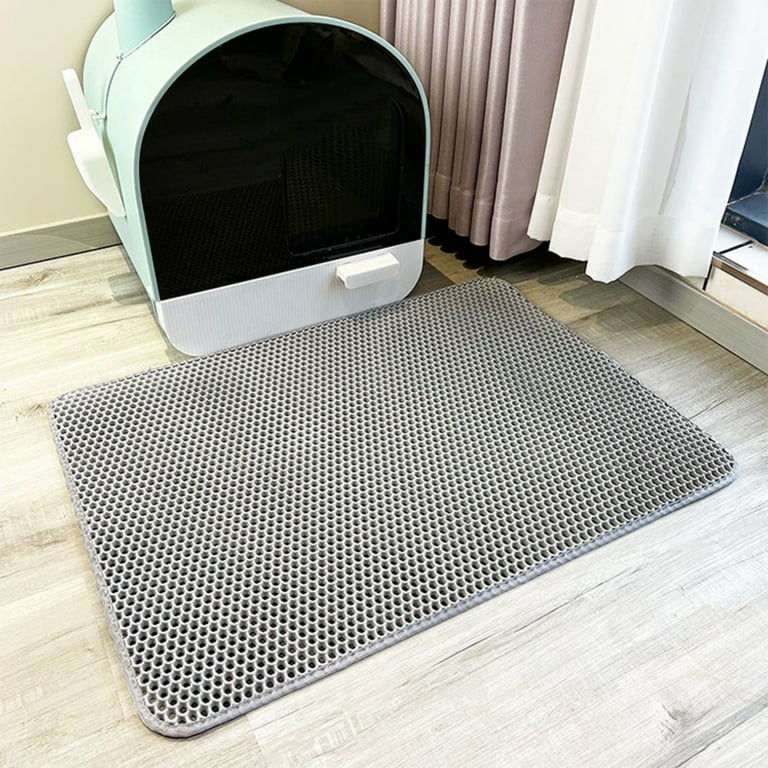 Cat Litter Mat 24 x36 Litter Box Mat Honeycomb Double Layer Trapping Litter Mat Design Waterproof Urine Proof Kitty Litter Mat Easy Clean Scatter Control Gray Walmart