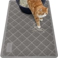 thumbnail image 1 of GORILLA GRIP Cat Litter Box Mat, Water Resistant Kitty Litter Trapping Mat, Textured Backing, Easy to Clean, Less Waste and Clean Floors, Kitten Supplies for Indoor Cats, Soft on Paws, 34x24 Gray, 1 of 10