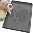 thumbnail image 1 of Cat Litter Mat 40" x 28" XL, Extra Large Silicone Mat for Litter Box, 1.38" Raised Edge Urine Proof Litter Trapping Mat Pad for Scatter Control, Soft on Kitty Paws, Protect Floor (Dark Grey), 1 of 18