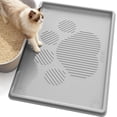 thumbnail image 1 of Cat Litter Mat 40" x 28" XL, Extra Large Silicone Mat for Litter Box, 1.38" Raised Edge Urine Waterproof Litter Trapping Mat Pad for Scatter Control, Soft on Kitty Paws, Protect Floor (Grey), 1 of 9