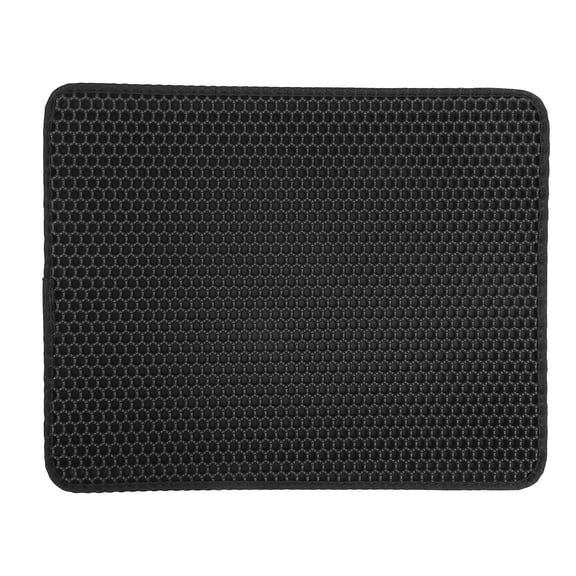 Cat Litter Mat,Double Layer Honeycomb Cat Litter Trapping Mat, Non Slip Waterproof Urine Proof Cat Litter Box Mat for Floor, Kitty Litter Rug, Cat Supplies, Black 30*30cm