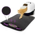thumbnail image 1 of Cat Litter Mat Double Layer Waterproof Leakproof Back Layer, Washable, Easy to Clean, Scatter Control Cat Litter Mat 1 PCS (Black,15.75x18.69 Inch), 1 of 8