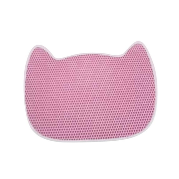 Cat Litter Mat Double Layers Reusable Scratch Resistant Large Cat Litter Pad Pink