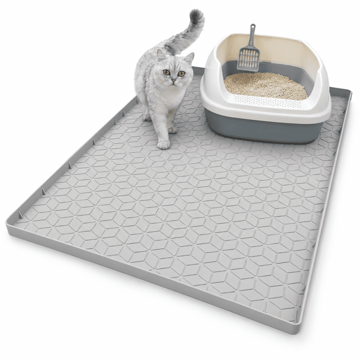 Cat Litter Mat For Box Silicone Largeping - 40x28 In Waterproof & Non ...