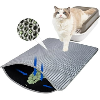 WePet Cat Litter Box Mat, Kitty Premium PVC Pad, Durable Trapping Rug,  Phthalate Free, Urine-Resistant, Scatter Control, XXL 47 x 36 Inch, Grey