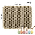 thumbnail image 1 of Cat Litter Mat Honeycomb Double Layer Waterproof Mat Easy to Clean Washable with 2 Random Feather Sisal Balls Cat Toys, Khaki-XLarge, 1 of 8