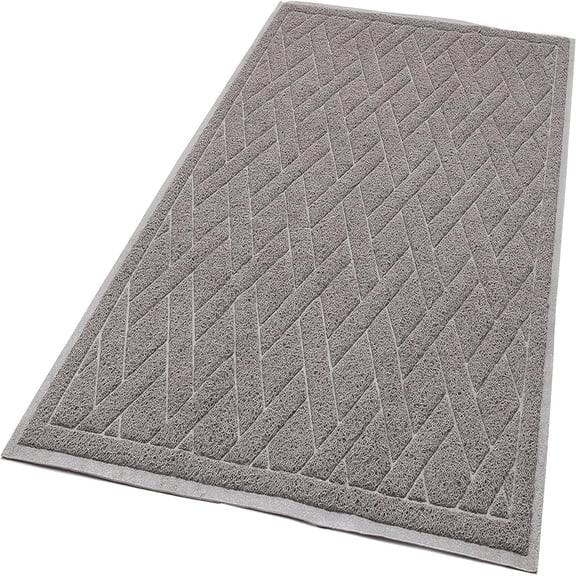 Cat Litter Mat, Jumbo XX-Large, 4x3 Feet, Fits Two Litter Boxes or Extra Coverage for One Box, Gray