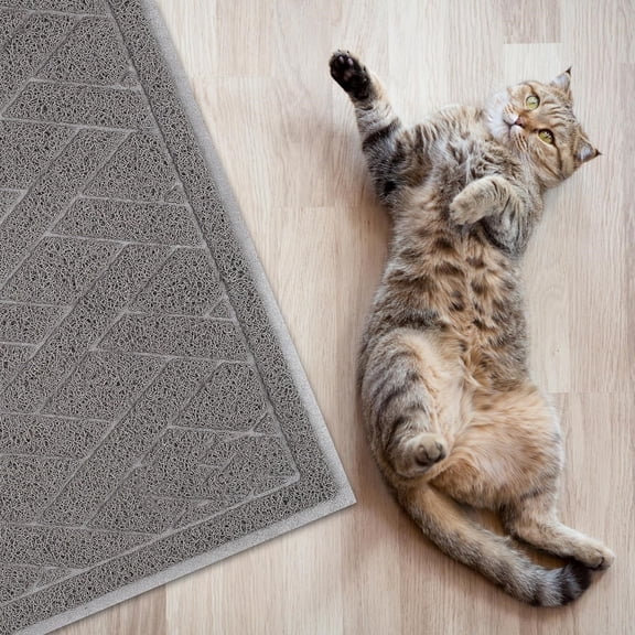 Cat Litter Mat, Jumbo XX-Large, 4x3 Feet, Fits Two Litter Boxes or Extra Coverage for One Box, Gray