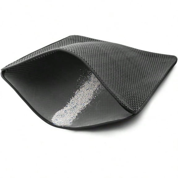 Cat Litter Mat Kitty Litter Trapping Mat Honeycomb Double Layer Mats No Phthalate Urine Waterproof Easy Clean Scatter Control Catcher Litter Tray Box Rug Carpet