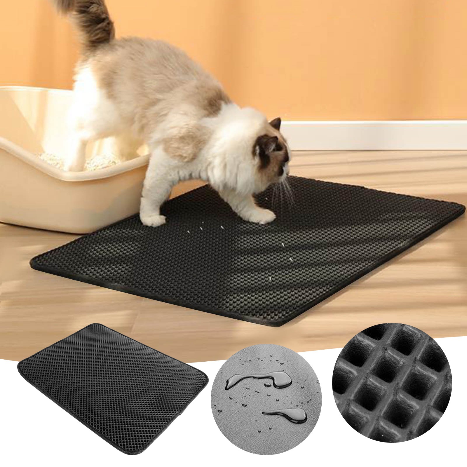 Cat Litter Mat Kitty Litter Pad Double Layer Cat Mat For