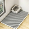thumbnail image 1 of Cat Litter Mat, Large Double Layer Honeycomb Cat Litter Trapping Mat, Non Slip Waterproof Urine Proof Cat Litter Box Mat for Floor, Kitty Litter Rug, Cat Supplies, Gray(24x18 Inches ), 1 of 7