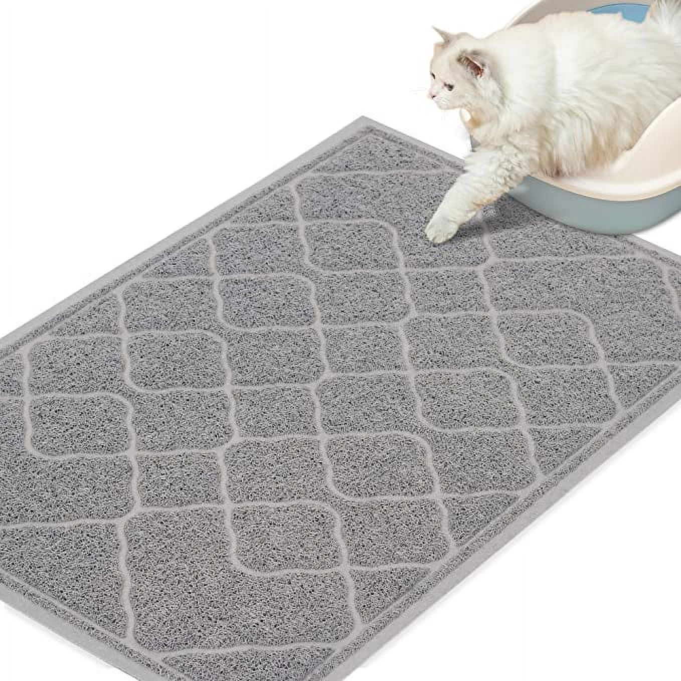 ALEKO Ultra Tidy Cat Litter Mat 35 x 23.5 Inches Gray