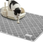 Niiubya Cat Litter Mat, Water Resistant, Traps Mess, Easy Clean, 35 x 23,Gray