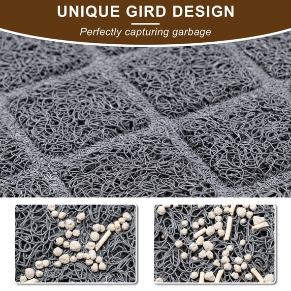 Cat Litter Mat Litter Box Mat,Litter Trapping Mat Durable PVC Pad, Easy ...