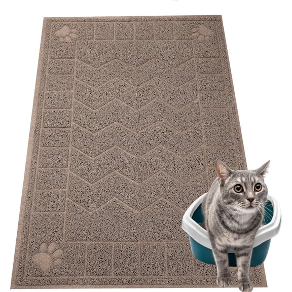 Cat Litter Mat, Litter Trapping Mat Soft on Kitty Paws, 35" x 24" Kitten Litter Box Mat for Cleaner Floors, Waterproof, Easy Clean, Durable Large Size Cat Litter Pad for Kitten.
