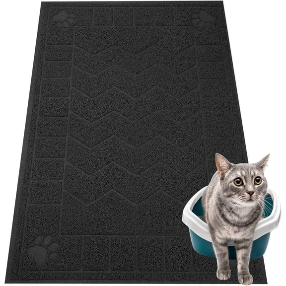 Cat Litter Mat, Litter Trapping Mat Soft on Kitty Paws, 35" x 24" Kitten Litter Box Mat for Cleaner Floors, Waterproof, Easy Clean, Durable Large Size Cat Litter Pad for Kitten.