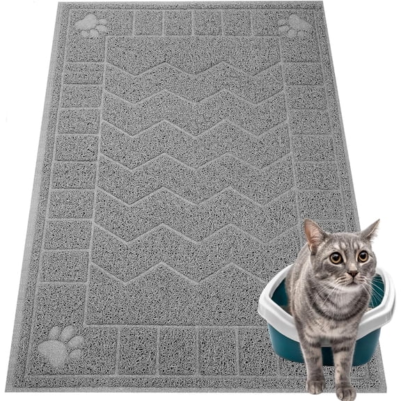 Cat Litter Mat, Litter Trapping Mat Soft on Kitty Paws, 35" x 24" Kitten Litter Box Mat for Cleaner Floors, Waterproof, Easy Clean, Durable Large Size Cat Litter Pad for Kitten.