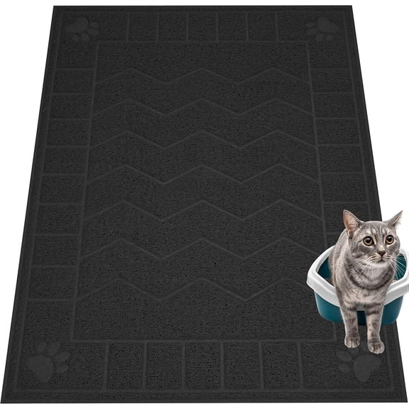 Cat Litter Mat, Litter Trapping Mat Soft on Kitty Paws, 47" x 35" Kitten Litter Box Mat for Cleaner Floors, Waterproof, Easy Clean, Durable XL Large Size Cat Litter Pad for Kitten.