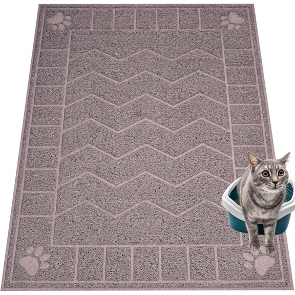 Cat Litter Mat, Litter Trapping Mat Soft on Kitty Paws, 47" x 35" Kitten Litter Box Mat for Cleaner Floors, Waterproof, Easy Clean, Durable XL Large Size Cat Litter Pad for Kitten.