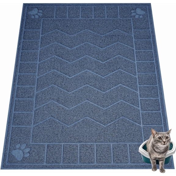 Cat Litter Mat, Litter Trapping Mat Soft on Kitty Paws, 47" x 35" Kitten Litter Box Mat for Cleaner Floors, Waterproof, Easy Clean, Durable XL Large Size Cat Litter Pad for Kitten.…