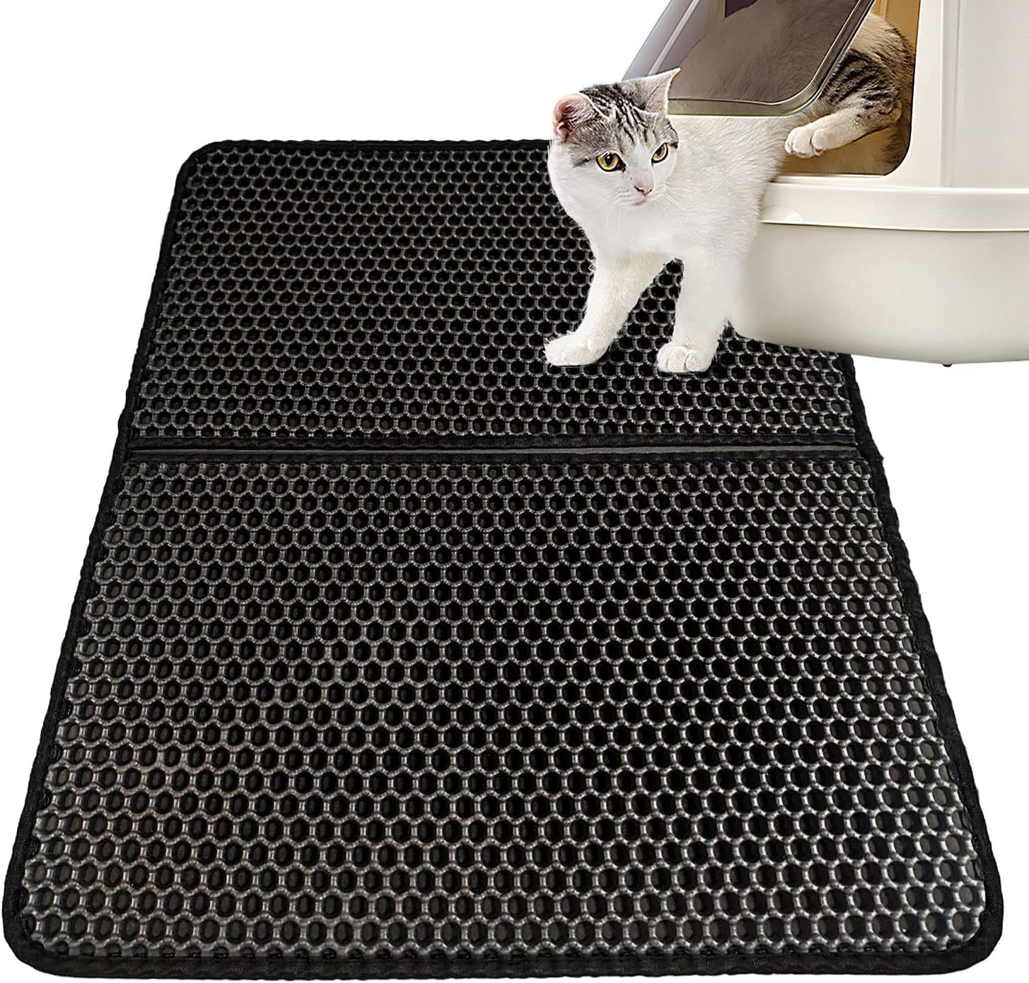 Cat Litter Mat, Litter Trapping Box Mat,Double Layer Trapping Litter