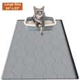thumbnail image 1 of Cat Litter Mat Waterproof ,Large 34"*23" Non-slip Silicone Cat Litter Mat,Cat Litter Box Mat for Litter Trapping,Easy to Store Kitty Litter Mat  Gray, 1 of 8