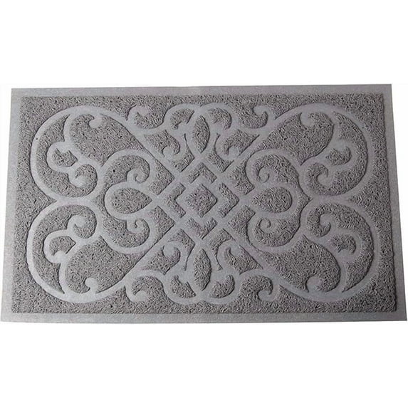 PetLike Cat Litter Trapping Mat, Thick Durable Waterproof Washable, Non-Slip Backing, Soft on Paws, Easy to Clean, BPA Free (Light Grey)
