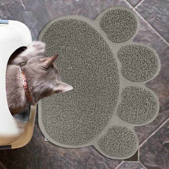 Cat Litter Pad - Cat Foot Pad Extra Large Cat Litter Mat Liner For Kitty Cleaning And Floor Grey
