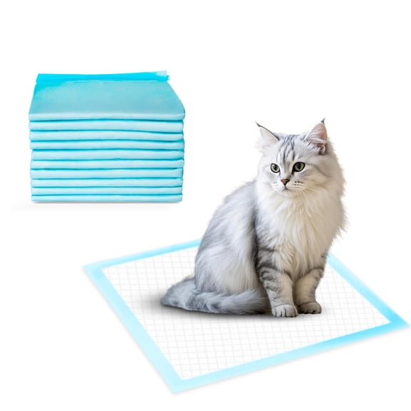 Cat Litter Pads 23.5" L x 17.5" W, 10 Count Pee Pads for Most Litter Boxes, Control Super Absorbent Leak-Proof Cat Pad Refills for XL Stainless Steel Sifting Box, Fresh Scent, Blue