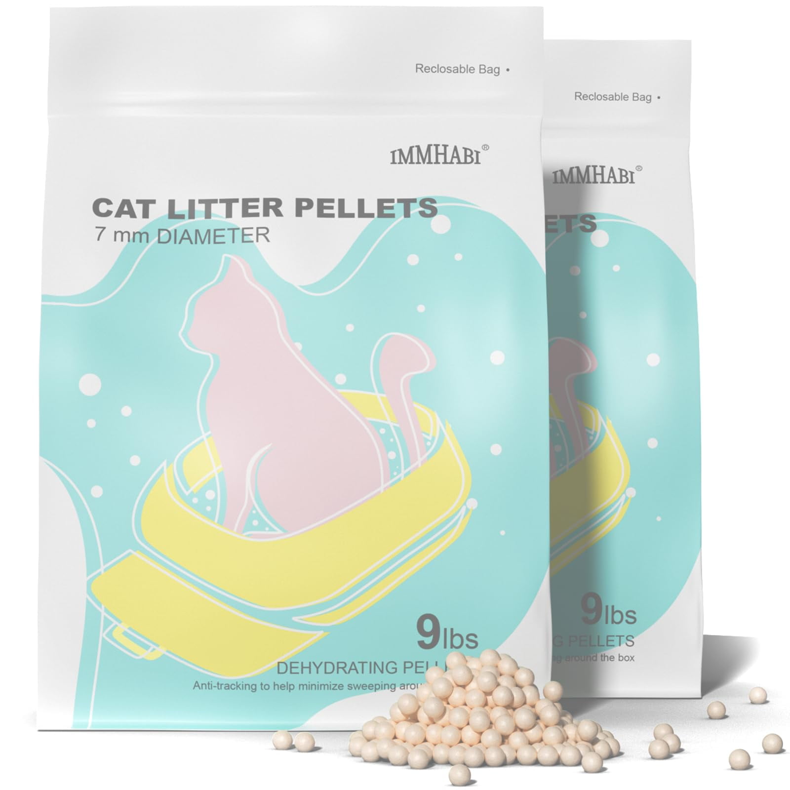 Cat Litter Pellets 18 lbs, Generic Litter Pellets Refills Exclusively for Dual-Layer Litter Box Systems, Dehydrating Pellets, Zeolite, Long-Lasting Odor Control Non-climping Litter C80