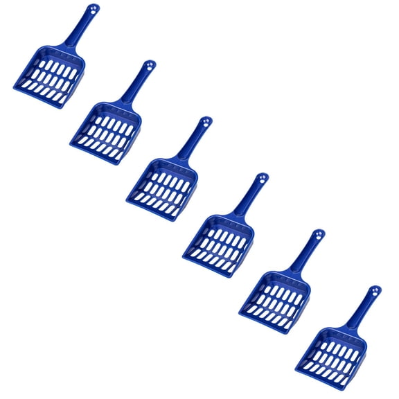 Cat Litter Scoop, 6-Pack Deep Shovel for Fast Sifting, Pet Waste Scooper with Handle for Dog Pooper, Plastic Cleaning tool for Kitty Litter Box, Easy Clean