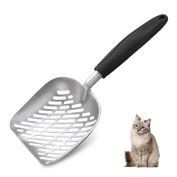 Cat Litter Scoop, Alnum Alloy Sifter, Kitty Metal Scooper, Long Handle, Kitten Pooper Lifter, for Litter Box, 36*13.5*4.5cm