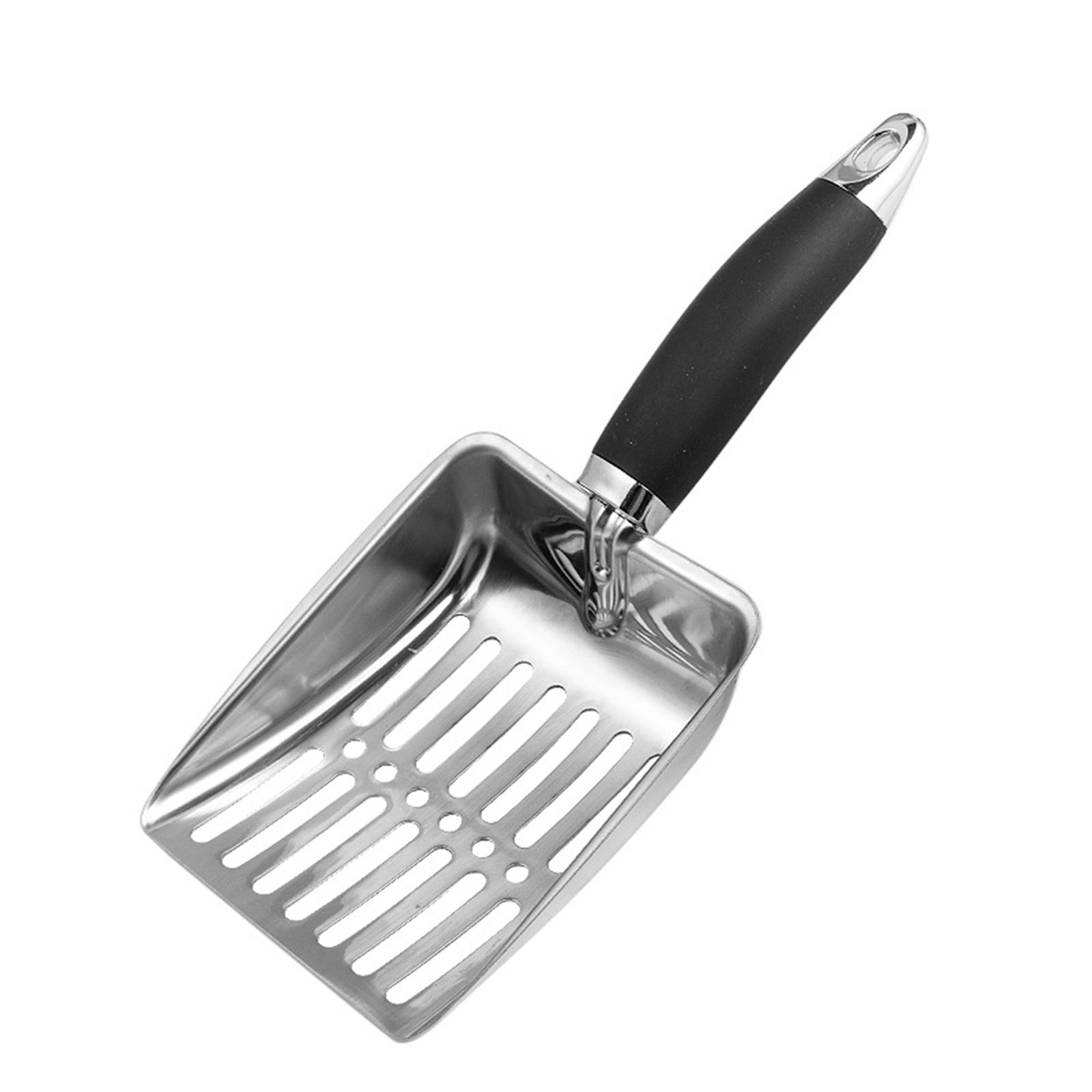 Litter Scooper MLINS Metal Cat Litter Scoop Stainless Steel Non-Stick Kitten Poop Sifting Cleaning Scoop Kitten Litter