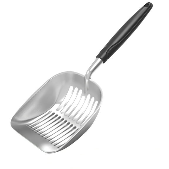Cat Litter Scoop, Aluminum Alloy Sifter, Kitty Metal Scooper, Deep Shovel, Long Handle, Poop Sifting, Kitten Pooper Lifter, Durable, Heavy Duty, for Litter Box (