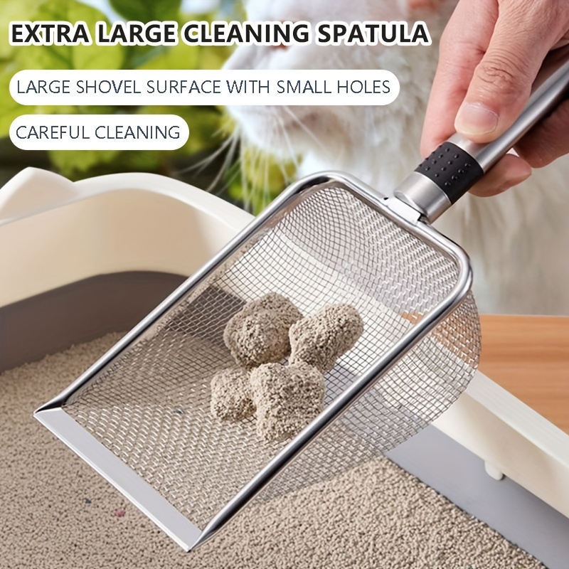 Cat Litter Scoop Fine Mesh Stainless Steel Cat Litter Cleaner, Easy To