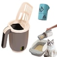 thumbnail image 1 of Cat Litter Scoop with Holder, 3 in 1 Cat Scoop with Garbage Bags, Cat Scooper for Litter Box, Detachable Container,1 Hand Portable, Comfortable Handle _ Gray, 1 of 6