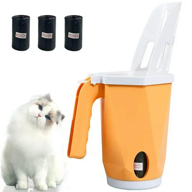 Cat Litter Scoop, Integrated Litter Scooper with Litter Box, Removable Deep Shovel and Large