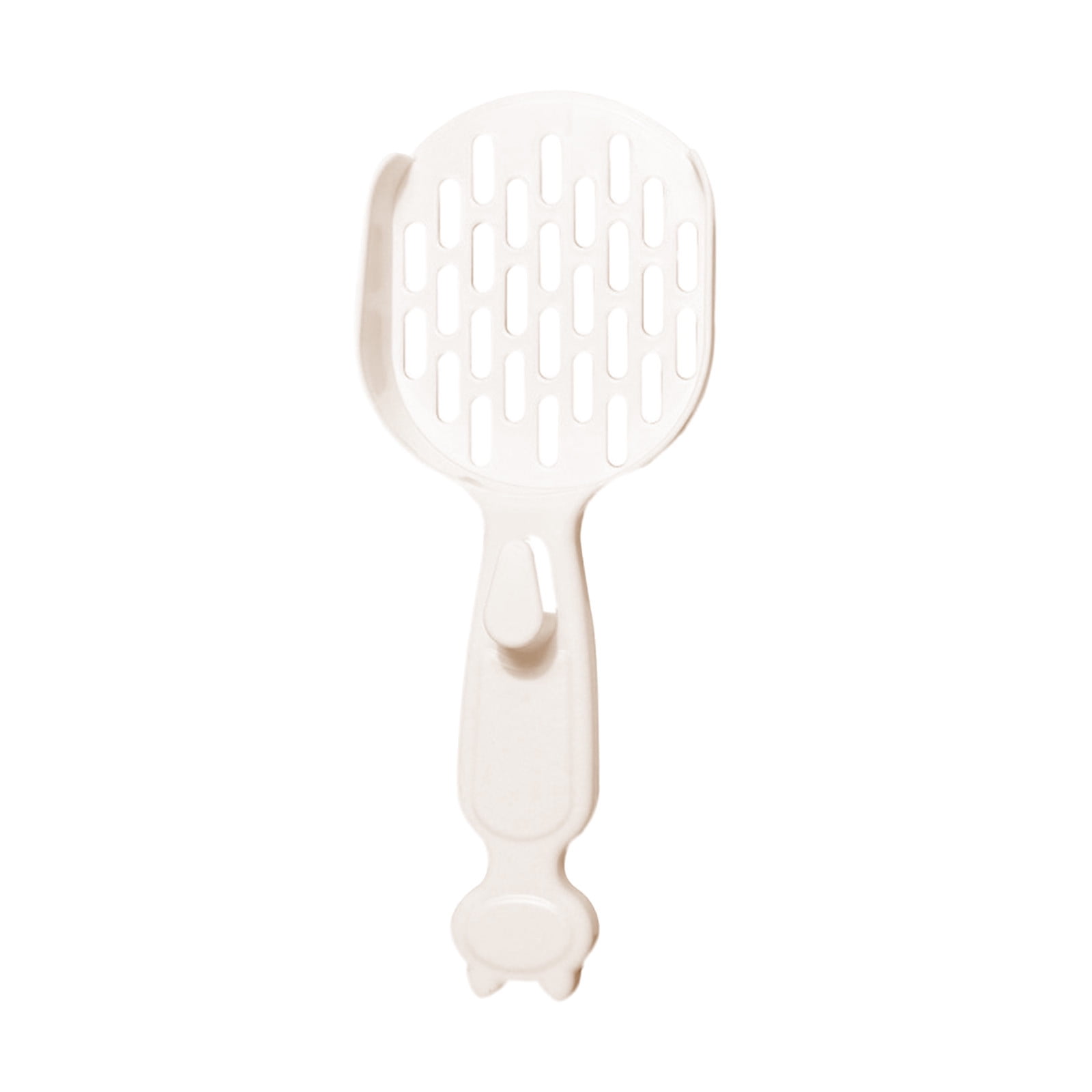 Depets Extra Wide Cat Litter Scoop With Large Slats - Perfect For Pine Pellets, Durable Plastic Kitty Litter Sifter In Milky White, Easy Corner Cleaning