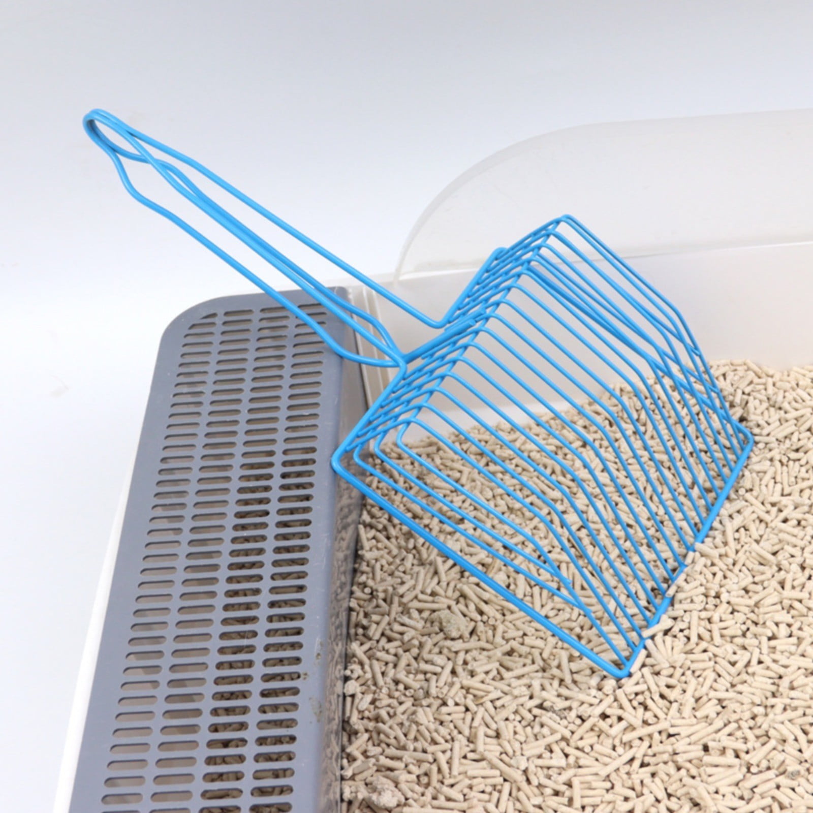 Cat Litter Scoop,Long Handle Cat Scooper,Stainless Steel Metal Scoop