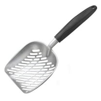 Cat Litter Scoop, Metal, 13.8 x 5.3 in, Deep Shovel Poop Sifting with Long Handle, Pooper Lifter Works with All Type of Cat Litter, with Holder