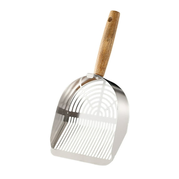 Cat Litter Scoop, Metal Cat Litter Scoop, Stainless Steel Cat Litter Scoop, Kitty Metal Scooper with Holder for Litter Box Round Holes, Silver1