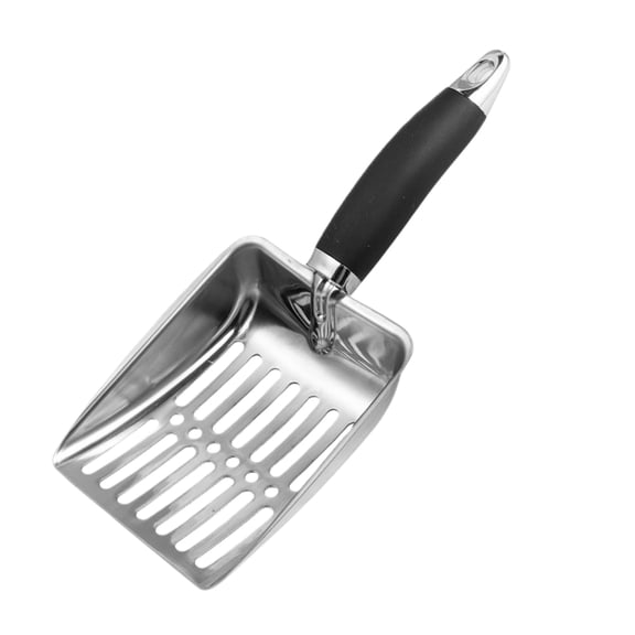 Cat Litter Scoop,Metal Cat Litter Scoop,Sturdy Mesh Scooper,Deep Shovel,Long Handle,Poop Sifting,Durable,Heavy Duty,for Litter Box,Black