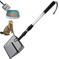 thumbnail image 1 of Cat Litter Scoop, Metal Litter Scooper with Deep Shovel, Extendable Long Handle Cat Litter Sifter with Foam Pad Grip, Ergonomic Chicken Poop Scoop, Silver, 1 of 6