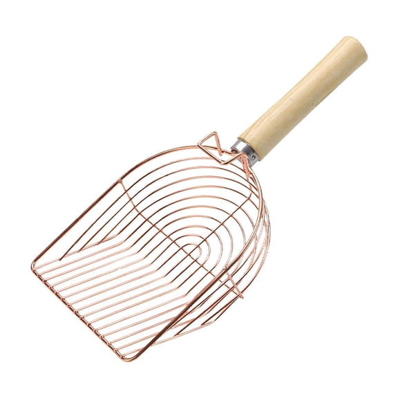 Cat Litter Scoop Metal Material Hook Design Portable Rose Gold Efficient Cleaning for Cat Kitten Pet Toilet