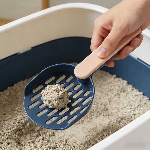 Cat Litter Scoop with Sifter Sturdy Durable Plastic Mesh Litter Box Scooper for Clumping Litter Easy to Clean Cat Waste Scoop with Ergonomic Handle for Kitty Litter Tray and Box