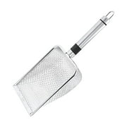 Cat Litter Scoop Stainless Steel Mesh Scooper Long Handle Deep Shovel Non-Stick Coated Metal Litter Scoop for LitterBox Kitten Pooper Lifter