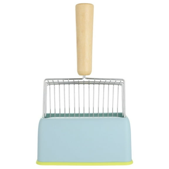 Cat Litter Scoop with Scoop Stand, Metal Poop Scooper Caddy, Durable Cleanup Tool Set for Cat Kitten