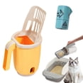 thumbnail image 1 of Cat Litter Scoop with Waste Holder, 3-in-1 Portable Kitty Poop Disposal Shovel, Includes Garbage Bags, Lightweight _ Yellow, 1 of 6