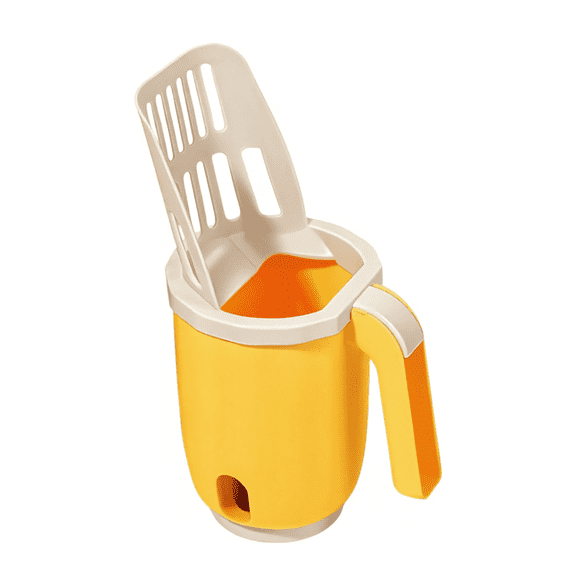 Cat Litter Scooper with Holder, Built-in 1 roll Poop Bags, with Large Capacity Trash Can,Removable Litter Sifter Shovel,Portable,PP Material