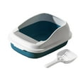 thumbnail image 1 of Cat Litter Tray Semi Enclosed Sturdy Smooth Bottom Removable Base Dark Blue, 1 of 8